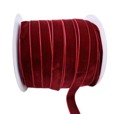 China 2cm Viable Wholesale Red Garment Single Face Velvet Ribbon for sale