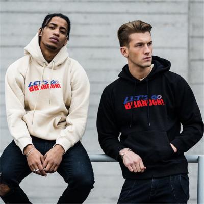 China Men's Anti-Shrink Hoodie Drop Shipping Custom Printed Logo Let's Embroidery Let Go Brandon Fleece Pullover Hoodies Man for sale