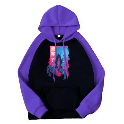 China designer Hoodies-Purple Hoodie Custom Printed Logo Anti-wrinkle Drop Shipping Anime Men's Wind Hoodies for sale