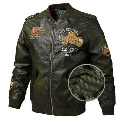 China Factory Good Quality Viable Wholesale Men's Leather Biker Motorcycle Riding Jacket Bomber Leather Jacket For Male for sale