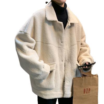 China Winter Oversized Men Breathable Outwear Boys 2021 Loose Coat Harajuku Lambswool Casual Zipper Coats&Outwear for sale