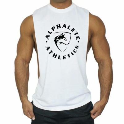 China QUICK DRY Drop Shipping Blank Logo Custom V-Neck Seeveless Cotton Duty Gym Beach Top Sports Men's Fitness Vest for sale