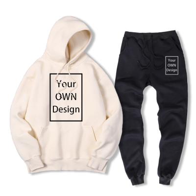 China Custom Anti-Wrinkle Men Women DIY Hoodie Sweatshirt Casual 2 Pieces Clothes Sweatpants Your OWN Design Logo/Branding Hoodies Sets for sale