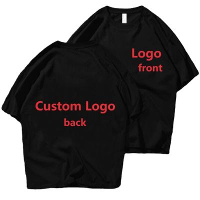 China Custom Compressed Print 100% Cotton T-Shirts Round Neck Fashion Unisex Tees Custom Printed Short Sleeve Shirt Oversized T-shirt Custom for sale