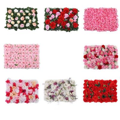 China Plant Flower Wall Wedding Backdrop Decoration Artificial Flower Wall Panels for sale