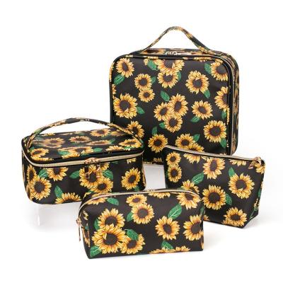 China Fashion Fashion Sunflower Cosmetic Bag Travel Make Up Organizer Bag for sale