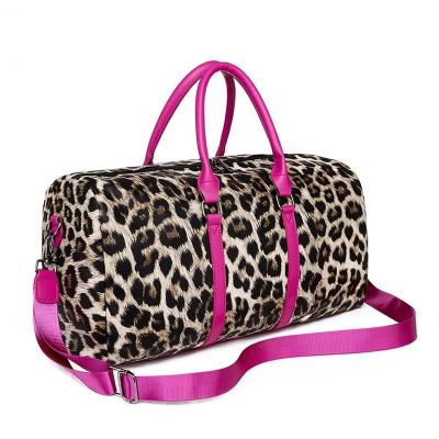 China Waterproof Leopard Print Weekender Bags For Women Print Weekender Bags Travel Weekend Duffel Bag for sale