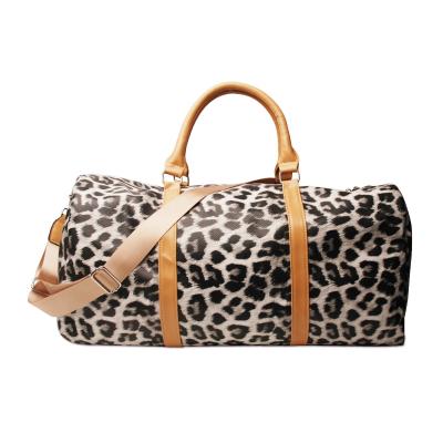 China Fashion PU Leopard Weekend Travel Endless Neverful Leopard Duffle Tote Bag Handbag for sale