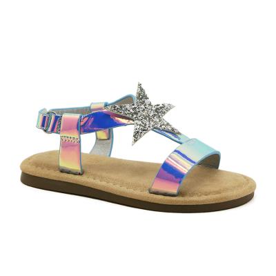 China New Summer Flat Fashion Cute Star Fancy Star Burst Design Children Girls Sandals Shoes for sale