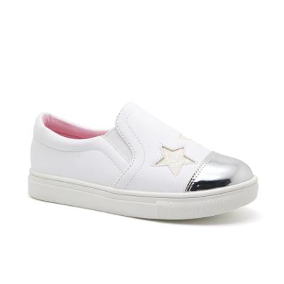 China Fashion Flat Custom Cute New Star Kids Sneakers White Casual Shoes Design For Girls for sale