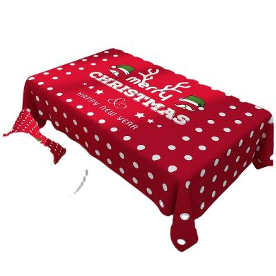 China HOTNIU Good Quality Wholesale Customized Waterproof Wrinkle Resistant Party Christmas Red Tablecloth for sale