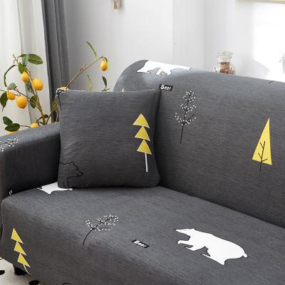 China Modern Stretch Sofa Cover, HOTNIU Universal Furniture White Bear Elastic Protector With One Free Pillowcase for sale