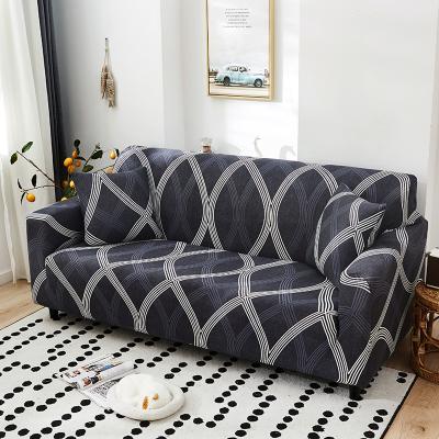 China HOTNIU Modern White Lines Exhaust Sofa Cover, Universal Elastic Furniture Protector With One Free Pillow Case for sale