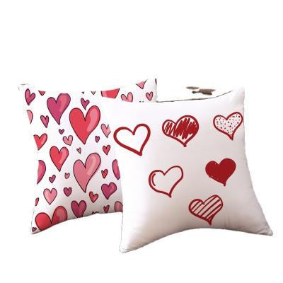 China HOTNIU Anti-Static Valentines Day Pillow Covers 18x18 Inch For Truck Home Decor Flower Heart And Love Bicycle Decor Red Valentines Day for sale