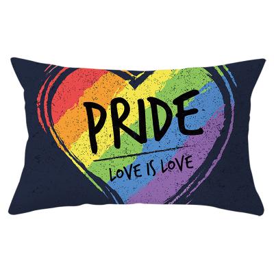 China LLIN HOTNIU 12X25 Inches Rainbow Pride Living Room Bedroom Sofa Office Tile Cushion Cover Case For Sofa Couch for sale