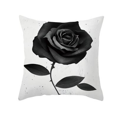 China LLIN HOTNIU White Black Ink Painting Tile Cover Cushion For Living Room Sofa Office Bedroom For Vacation for sale