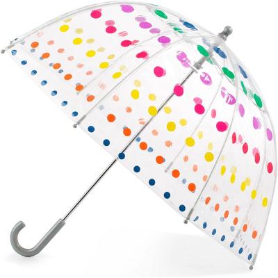 China LogoGo Modern Custom Transparent Windproof Umbrella Surface Color Polka Dot Pattern Golf Umbrella Auto Customized EVA Style Fabric for sale