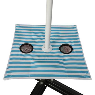 China Modern Durable Umbrella Accessories Two Cup Holders Design Outdoor Beach Umbrella Table for sale