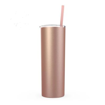 China Sustainable Reusable 20 oz Coffee Glitter Color Changing Lean Tumbler With Straws for sale