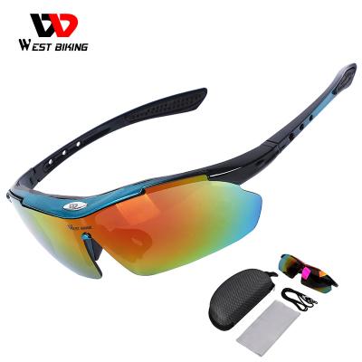 China Sport Sun Glass WEST BIKING 400 Outdoor Sport Custom Opaque Bike Motorcycle UV 400 Cycling Sunglasses Bike Polarized Glass Cycling Goggles for sale