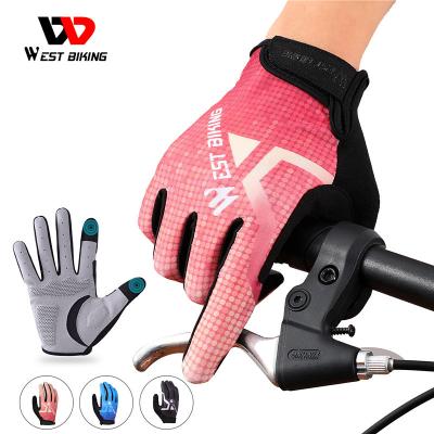 China Breathable WEST CYCLING Cycling Gloves Outdoor Stylish Reflective Half Finger Half Finger Non-Slip Shockproof Cycling Riding Gloves for sale