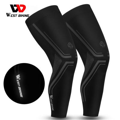 China Adjustable Shin Guard Soft Leg Cover Basketball Soccer Ball Sports Knee Pads Sun Protection WEST BIKING Compression Leg Sleeves for sale