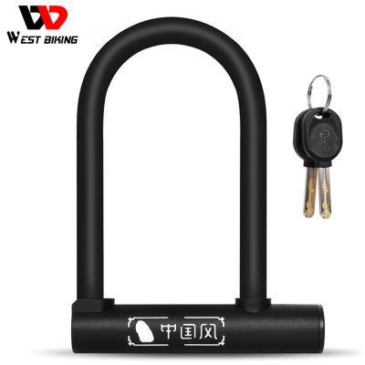 China Amazon Popular Custom Security Chinese Style Anti Theft Waterproof WESTERN BIKING BIKING Lock With 2 Keys for sale