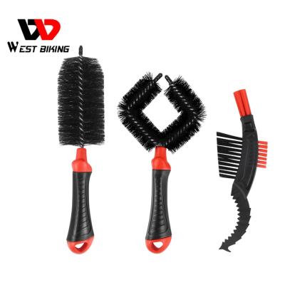 China Plastic WEST BIKING Multifunctional Bike Recycling Machine Sweeps Scrubber Wash Tool Mountain Bike Bicycle Clean Brush for sale