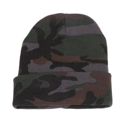 China COMMON Hot Sale Camouflage Cooling Folding Knitted Hat, Acrylic Beanie Hat For Winter for sale