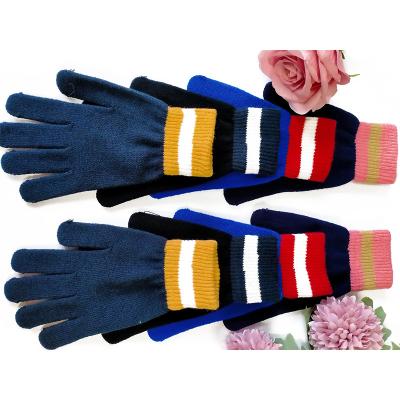 China Cold proof and warm five finger mittens plush acrylic wool knitted cold proof mittens and warm five finger mittens in autumn and winter, student climbing mittens for sale