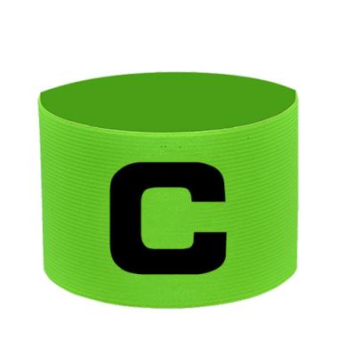 China Polyester / Cotton Customized Design Team Sports Equipment Green Good Elasticity Ventilation Football Arm Band for sale