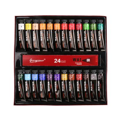 China New Amazon Hot Sale Wide Color Selection Style 24 Colors 12ml Tubes Aluminum Watercolor Paint Set For OEM for sale