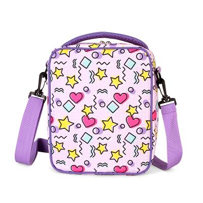 China Hot Sale Fashion Large Capacity Food Cooler Bag Full Printed Waterproof Sling Shoulder Kids Lunch Bag Picnic Lunch Tote Bag for sale