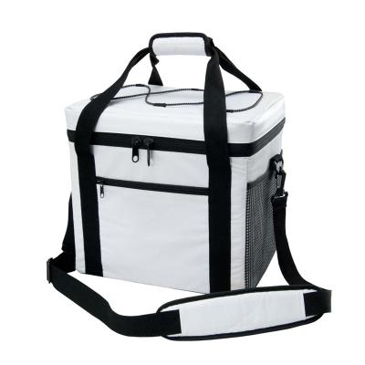 China Custom Wholesale Waterproof White Square Cooler Bag Insulated Large Capacity Lunch Cooler Bag For Travel Picnic Delivery Bag For Food for sale