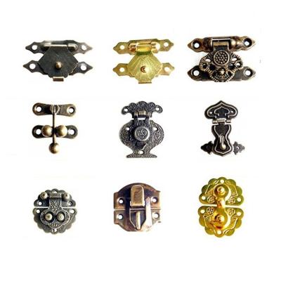 China Wooden Packaging Iron Jewelry Box Drawer Cabinet Door Fix Buckles Box Clasp Metal Locks Hooks for sale