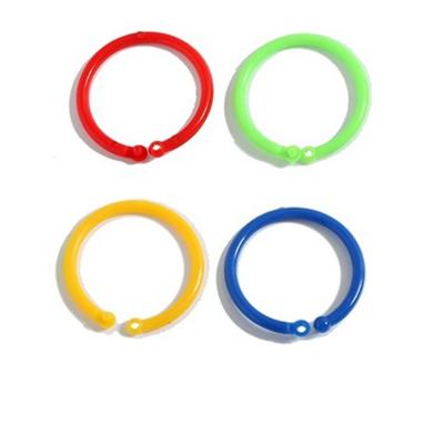 China 29mm Aperture 70pcs Colorful Plastic Loose Leaf Binding Plastic Ring For Paper Card Key Book for sale