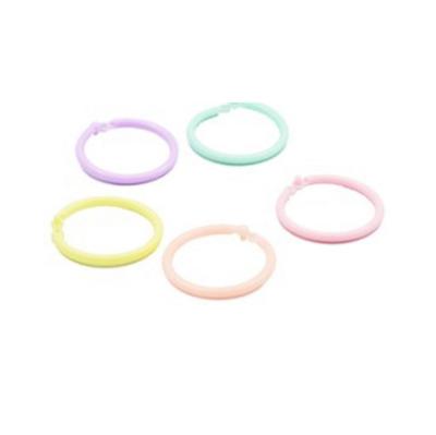 China 33mm Plastic 50pcs Per Colored Open Ring Per Plastic Book Clip Binder Box For Card Craft for sale