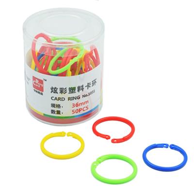 China 50pcs 36mm Plastic Book Opening Loose Leaf Binding Plastic Card Ring for sale