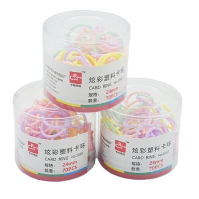 China 70pcs Plastic Stationery Candy 24mm Aperture Loose Leaf Book Card Album Craft O-Ring for sale