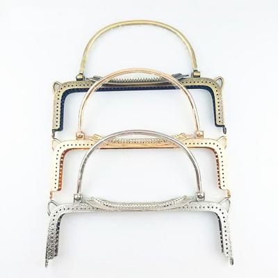 China Metal Square Embossed Cover Head Cover Iron Gold Silver Hardware Bronze Light Handle 22Cm for sale