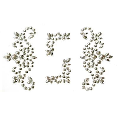 China HOT Decorative Sticker Custom Flourish Flower Crystal Jewel Glitter Clear Sticker For DIY Home Phone PC for sale