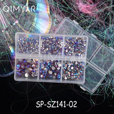 China Kinds of Rhinestone Nail Crystals New Color Rhinestone Nail Mix Flat Bottom Multi-size Crystal Glass Nail Art 3D Decoration Rhinestone Gem for sale