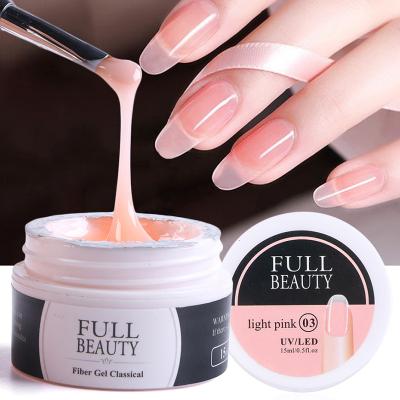 China Nail Art Beauty Hot Selling Colors Clear 15ml Rose Nail Tips Extension Poly UV Led Gel for sale