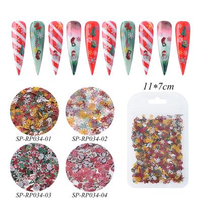 China Finger Nail Art 1000pcs 2021 New Snowflake Nail Art Sticker Christmas Polymer Clay Slices For Nails for sale