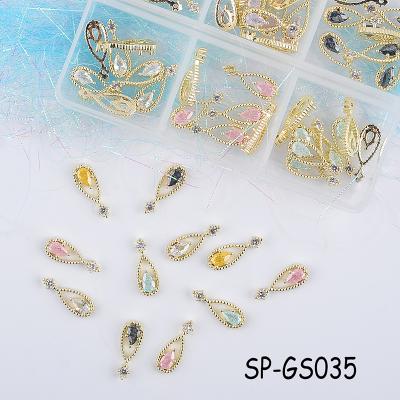 China Luxury Nail Charms Nail Luxury Black Diamonds Art Jewels Stones Decoration Nail Crystal Rhinestone 3D Gold Zircon Nail Art Charms Gem Kit 24K for sale