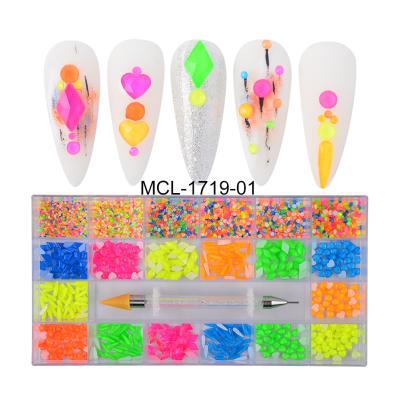 China 10 style: round rhinestone+multi shape crystal mixed 8620pcs Hotfix Crystal Size Non- Neon Loose Glass Stone Nail Rhinestones Box Flatback For Nails for sale