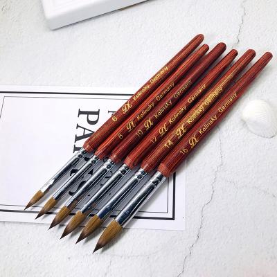 China 100% Real Size 2-20 Eco-Friendly Wholesale Pure Sable Kolinsky Acrylic Nails Brush For Nail Art for sale