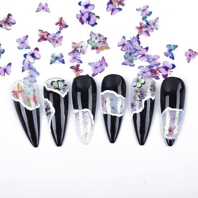 China Easy Apply Hot Selling 6 Colors Laser Butterfly Drop Glitter For Nails for sale