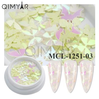 China Newest Nail Art Glitter Nail Decoration Butterfly Artificial Nail Sequins For Nail Decoration for sale