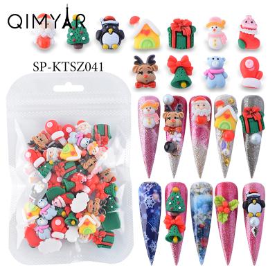 China Finger Nail Art New Product 3d Cartoon Christmas Resin Alloy Nail Art Charms for sale